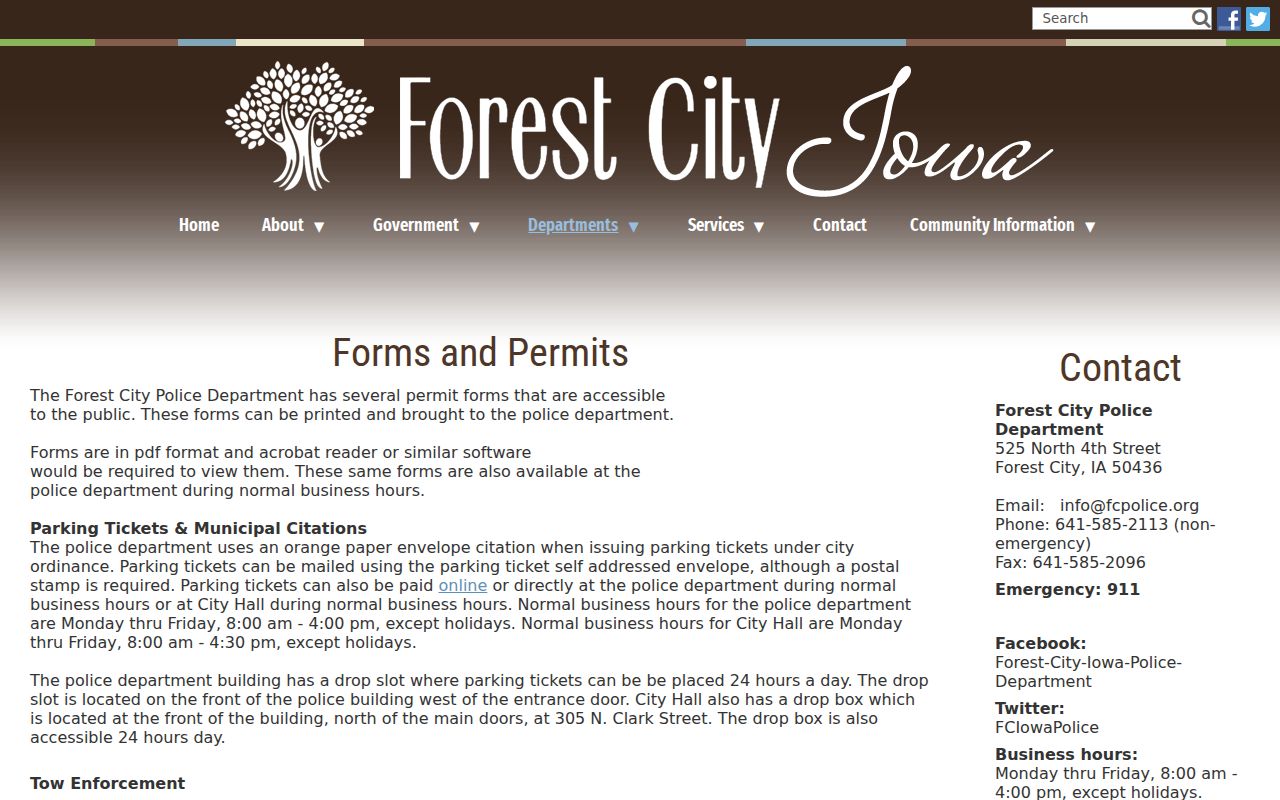 Forest City official civil and parking citation payment information